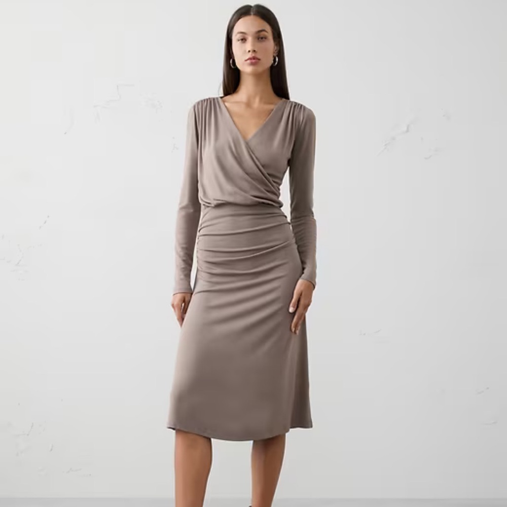 Banana Republic Soft Luxe Knit Wrap Midi Dress